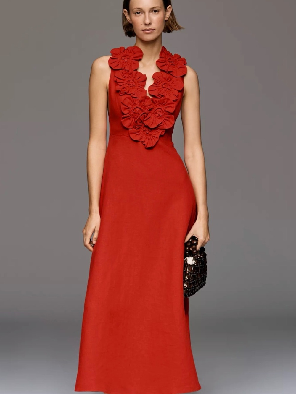 FARM Rio Red Floral Halter Maxi Dress